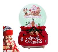 Boule de Noël d'hiver, globe de neige de Noël - Père à cheval d'une boîte de musique d'élan ,Boîte à musique avec des lumières LED changeantes de couleur, décorations de maison, boules de neige pour r