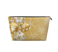 Boule de Noël dorée Flocon de Neige Noël, Trousse de Toilette Trousse de Maquillage Sac à cosmétiques Trousse de Toilette de Voyage Portable