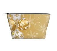 Boule de Noël dorée Flocon de Neige Noël, Trousse de Toilette Trousse de Maquillage Sac à cosmétiques Trousse de Toilette de Voyage Portable