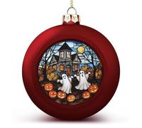 Boule de Noël effrayante en forme de maison hantée, citrouilles, fantôme, boules de Noël incassables à suspendre pour sapin de Noël, vacances, fête de mariage