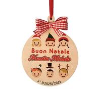 Boule de Noël en bois personnalisée - Idée cadeau Tante, oncle, grands-parents, maîtres décorations de Noël pour arbre - décoration (enfants avec une longue dédicace)