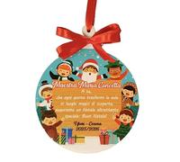 Boule de Noël en bois personnalisée - Idée cadeau Tante, oncle, grands-parents, maîtres décorations de Noël pour arbre - décoration (cocarde de Noël)