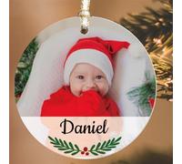 Boule de Noël en Céramique Personnalisés - Décorations Premier Noël pour Nouveau-nés 2025, Cadeau Original