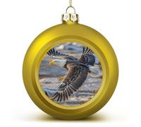 Boule de Noël en forme d'aigle à tête blanche volante - Boule décorative incassable à suspendre avec ficelle - Boules de Noël pour sapin de Noël, maison, mariage, vacances