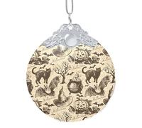 Boule de Noël en forme de chapeau de sorcière avec crochet, décoration en verre de 8,4 cm avec impression enveloppante