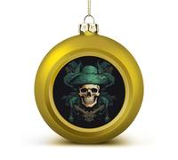 Boule de Noël en forme de crâne de pirate - 4,1 cm - Boules de Noël scintillantes à suspendre pour sapin de Noël - Boules décoratives pour sapin de Noël