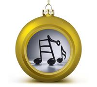 Boule de Noël en forme de note de musique noire et blanche - Incassable - Boule décorative à suspendre avec ficelle - Boules de Noël pour sapin de Noël, maison, mariage, vacances