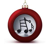 Boule de Noël en forme de note de musique noire et blanche - Incassable - Boule décorative à suspendre avec ficelle - Boules de Noël pour sapin de Noël, maison, mariage, vacances