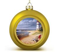 Boule de Noël en forme de phare de mer - Incassable - Avec ficelle - Boules de Noël décoratives pour sapin de Noël, maison, mariage, vacances