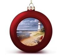 Boule de Noël en forme de phare de mer - Incassable - Avec ficelle - Boules de Noël décoratives pour sapin de Noël, maison, mariage, vacances