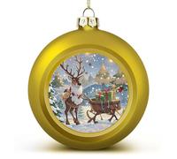 Boule de Noël en forme de renne incassable à suspendre avec ficelle - Boules de Noël décoratives pour sapin de Noël, maison, mariage, fête de vacances