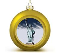 Boule de Noël en forme de statue de la Liberté - Boules de Noël incassables à suspendre pour décoration de sapin de Noël - Boules dorées pour les vacances, les fêtes de mariage