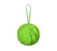 Boule de Noël en fourrure vert citron avec nœud rouge, décoration de Noël mignonne à suspendre, monstre en fourrure G-reen