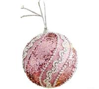 Boule de Noël en mousse avec paillettes, perles, paillettes pour sapin et fenêtre, décoration à suspendre au design européen élégant (G)