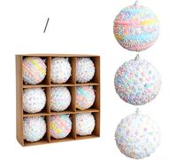 Boule de Noël en mousse en plusieurs tailles, 6 cm et 8 cm pour décoration de maison et d'arbre, décoration de vacances saisonnière légère (8 cm)
