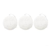 Boule de Noël en peluche avec perles décoratives à suspendre pour arbre, couronne, cheminée et clôture à suspendre (blanc, 8 cm)