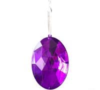 Boule de Noël en plastique à facettes 19 cm (violet)