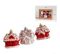 Boule de Noël en plastique avec couronne d'arbre classique, étoile et donut amusant, pour décoration de vacances et plusieurs options de placement (A)