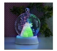 Boule de Noël en verre avec ange - minuterie on/off - 8 x 8 x 12 cm