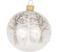 Boule de Noël en verre avec arbre tombé, perle (8 cm)