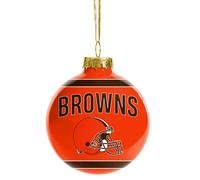 Boule de Noël en verre FOCO NFL - Édition limitée - Affichez votre esprit d'équipe avec des articles de supporter sous licence officielle (Clevel