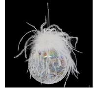 Boule de Noël en Verre ""Légende d'Hiver"" 10cm Blanc