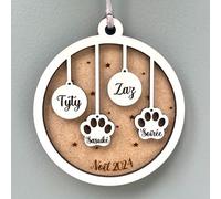 Boule de Noel Famille personnalisée prénoms, décoration de Sapin de noël