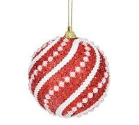 Boule de Noël festive en mousse pour sapin et cérémonie de mariage Rouge 8 cm
