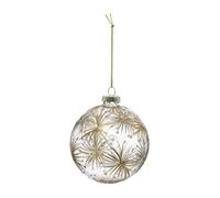 Boule de Noël Fleurs ""Manoir d'Hiver"" 9cm Or