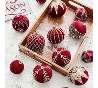 Boule de Noël floquée à suspendre pour décoration d'arbre, cérémonie de mariage, fête prénuptiale, jardin (L)