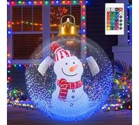 Boule de Noel Géante Gonflable 60cm, Boule de Noël Gonflable lumineus, Boule décorative de Noël Gonflable en PVC, avec Télécommande, Décoration de Fête, patios, porches, pelouses (Bonhomme de Neige)