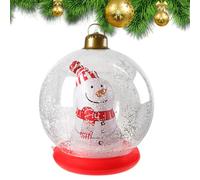 Boule De Noël Géante Gonflable - Boule Décorative Gonflable - Ornements de Fêtes Illuminés avec Bonhomme de Neige à l'Intérieur pour Extérieur Jardin Pelouse Porche Allée et Porte d'Entrée