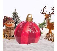 Boule de Noël géante gonflable de 60 cm - Ornement de Noël extérieur pour mariage, festival, maison, cour, pelouse, jardin, décoration extérieure avec pompe (FG)