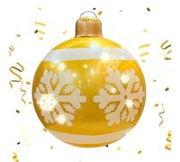 Boule de Noël gonflable | 19,7 pouces Géant Ornement Blow Up | Décoration de Noël extérieure imperméable pour cour de pelouse patio porche jardin | Décoration de vacances intérieure pour la maison, le