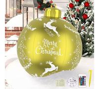 Boule de Noël Gonflable,Boule de Noël Geante Gonflable Décoration 60 cm,avec Lumière LED,Boule de Noël Gonflable en PVC,pour Décoration d’extérieur pour Mariage,Festival,Cour,Jardin