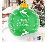 Boule de Noël Gonflable,Boule de Noël Geante Gonflable Décoration 60 cm,avec Lumière LED,Boule de Noël Gonflable en PVC,pour Décoration d’extérieur pour Mariage,Festival,Cour,Jardin