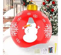 Boule de Noël Gonflable,Boule de Noël Geante Gonflable Décoration 60 cm,avec Lumière LED,Boule de Noël Gonflable en PVC,pour Décoration d’extérieur pour Mariage,Festival,Cour,Jardin