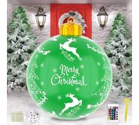 Boule de NoëL Gonflable,Boule de Noël Geante Gonflable Décoration avec Lumière LED 60cm,Boule de Noel Geante,Boule de NoëL Gonflable en PVC,pour Décoration Intérieure et Extérieure