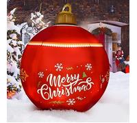 boule de Noël gonflable de 60 cm pour l'extérieur, lumières LED rechargeables avec télécommande, grande boule de Noël