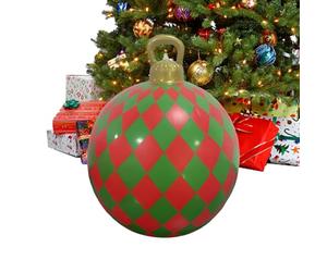 Boule de Noël gonflable - Décoration d'arbre pour décoration de vacances | Matériau PVC avec taille de 61 cm - Grande décoration extérieure pour pelouse, porche, vente au détail, événement, maison