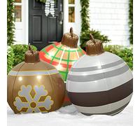 Boule de Noël gonflable décorative - 61 cm - Ballon gonflable géant avec pompe, boules gonflables pour cour, piscine, décorations de jardin extérieures