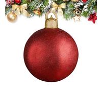 Boule de Noël gonflable décorée - 60 cm - Grande boule de décoration gonflable réutilisable en PVC pour cour, pelouse, porche