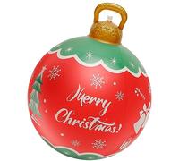Boule de Noël Gonflable Géante 60cm, Boule de Noël Gonflable en PVC avec Pompe à Air, Boule Gonflable Noël pour Décoration Extérieurs, Grandes Boules de Noël Ornements pour Cour, Pelouse, Patio (C)