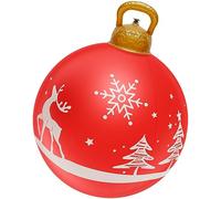 Boule de Noël Gonflable Géante 60cm, Boule de Noël Gonflable en PVC avec Pompe à Air, Boule Gonflable Noël pour Décoration Extérieurs, Grandes Boules de Noël Ornements pour Cour, Pelouse, Patio (E)