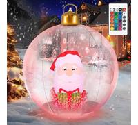 Boule de Noël Gonflable Géante 60CM - LED PVC Extérieur pour Cour, Pelouse, Patio