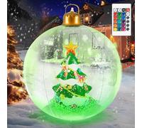 Boule de Noël Gonflable Géante 60CM, LED PVC pour Extérieur - Cour, Pelouse, Patio