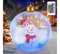 Boule de Noël Gonflable Géante,Boule Gonflable de Noël 60CM,Boules de Noel Grosses Exterieur,Boule de Noël Gonflable en PVC,LED Boule de Noël Gonflable,pour Cour,Pelouse,Patio