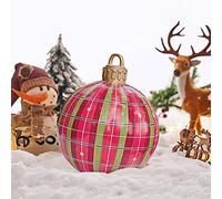 Boule de Noël gonflable géante - Décoration d’extérieur/intérieur pour mariage, festival, cour, jardin - Avec pompe (G, 60 cm)