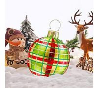 Boule de Noël gonflable géante - Décoration d’extérieur/intérieur pour mariage, festival, cour, jardin - Avec pompe (H, 60 cm)
