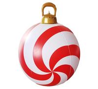 Boule de Noël gonflable lumineuse en PVC de 60 cm avec lumière LED et télécommande, géantes boules de Noël gonflables en plein air (bonbons)